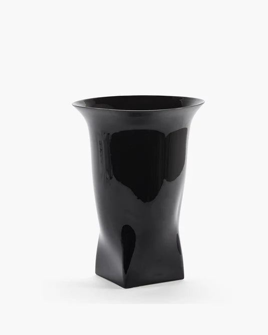 Vase with glass tube 02 black Josephine