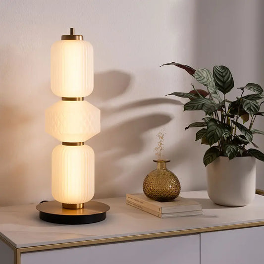 Bohemian brass table lamp