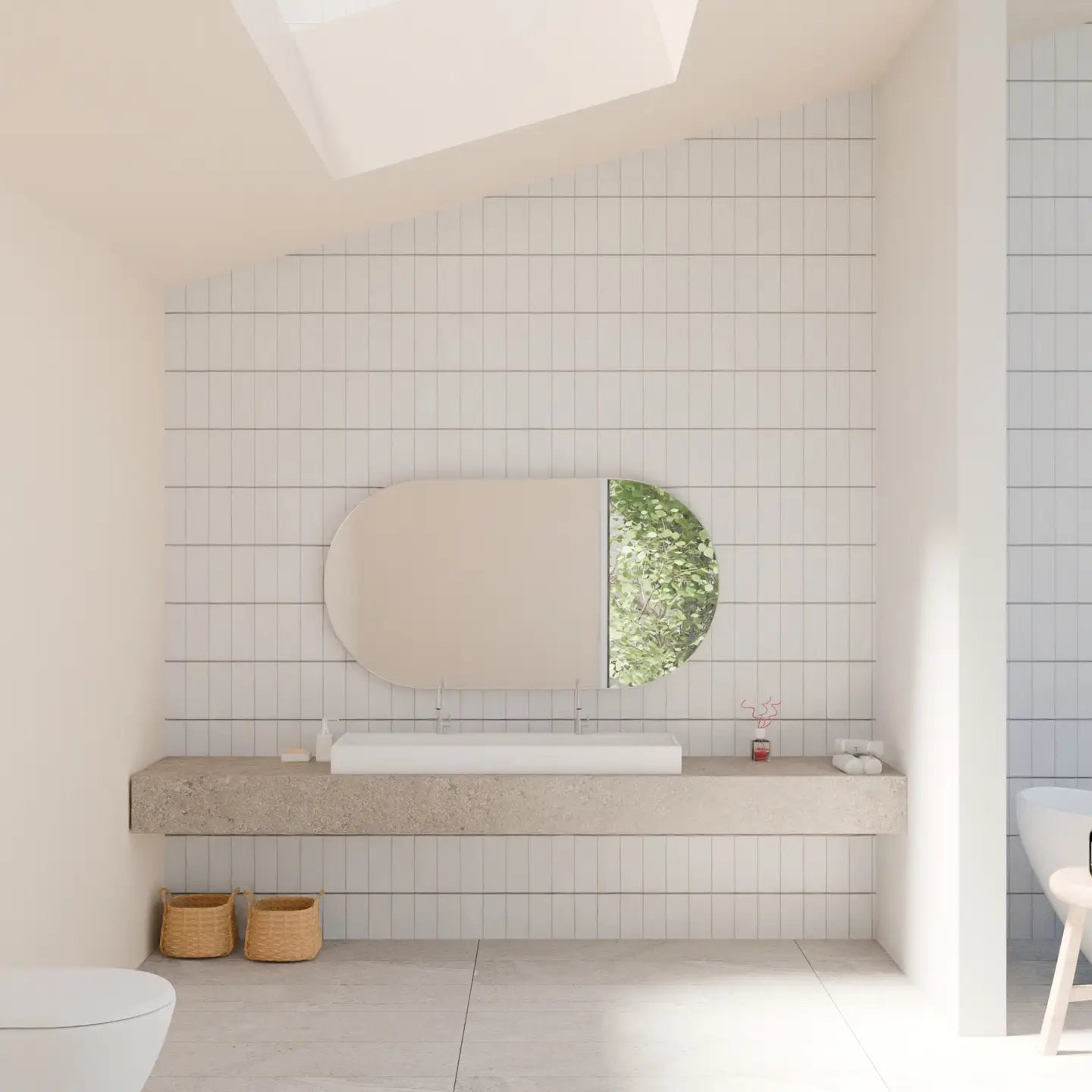 Ovalo zilveren spiegel