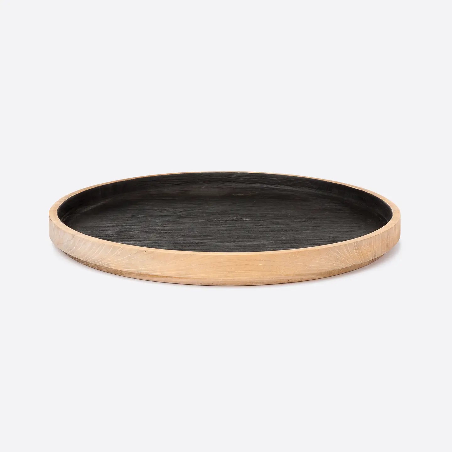 Dark round tray